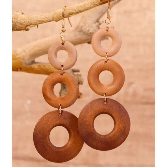 Wooden Earrings - Picture 1 of 5